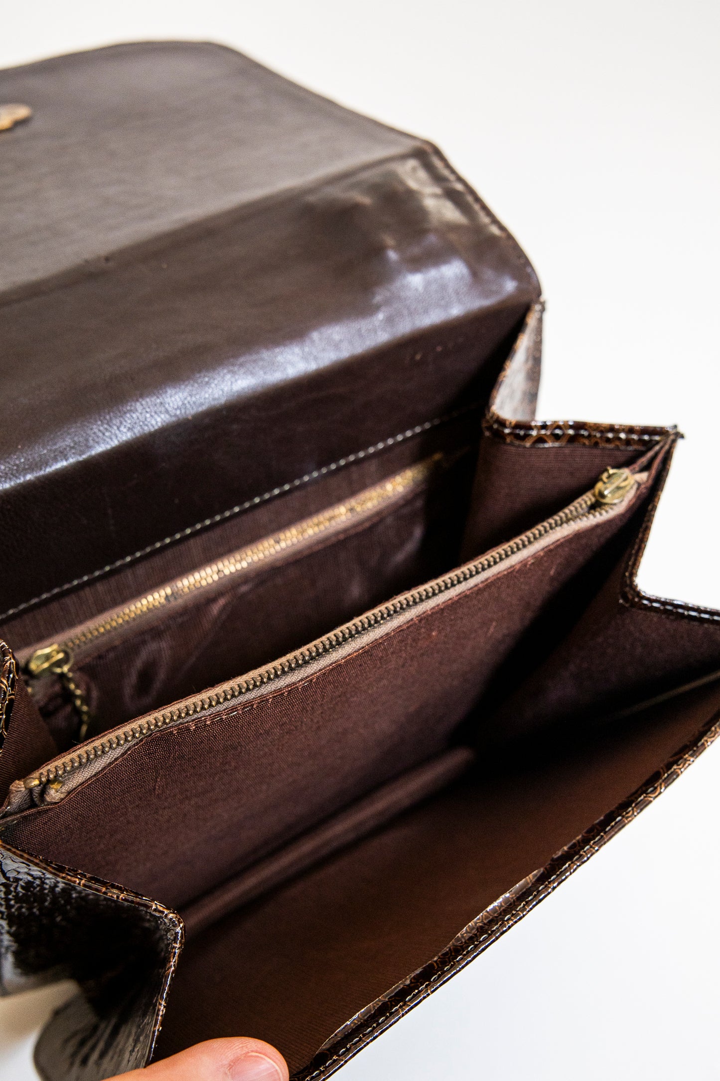 Vintage Brown Snake Leather Purse