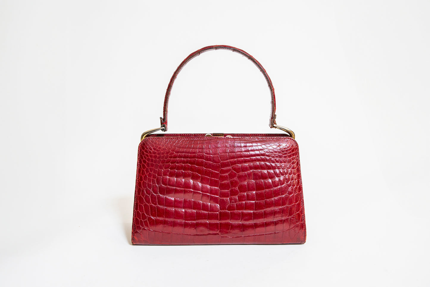 Vintage Red Crocodile Handbag