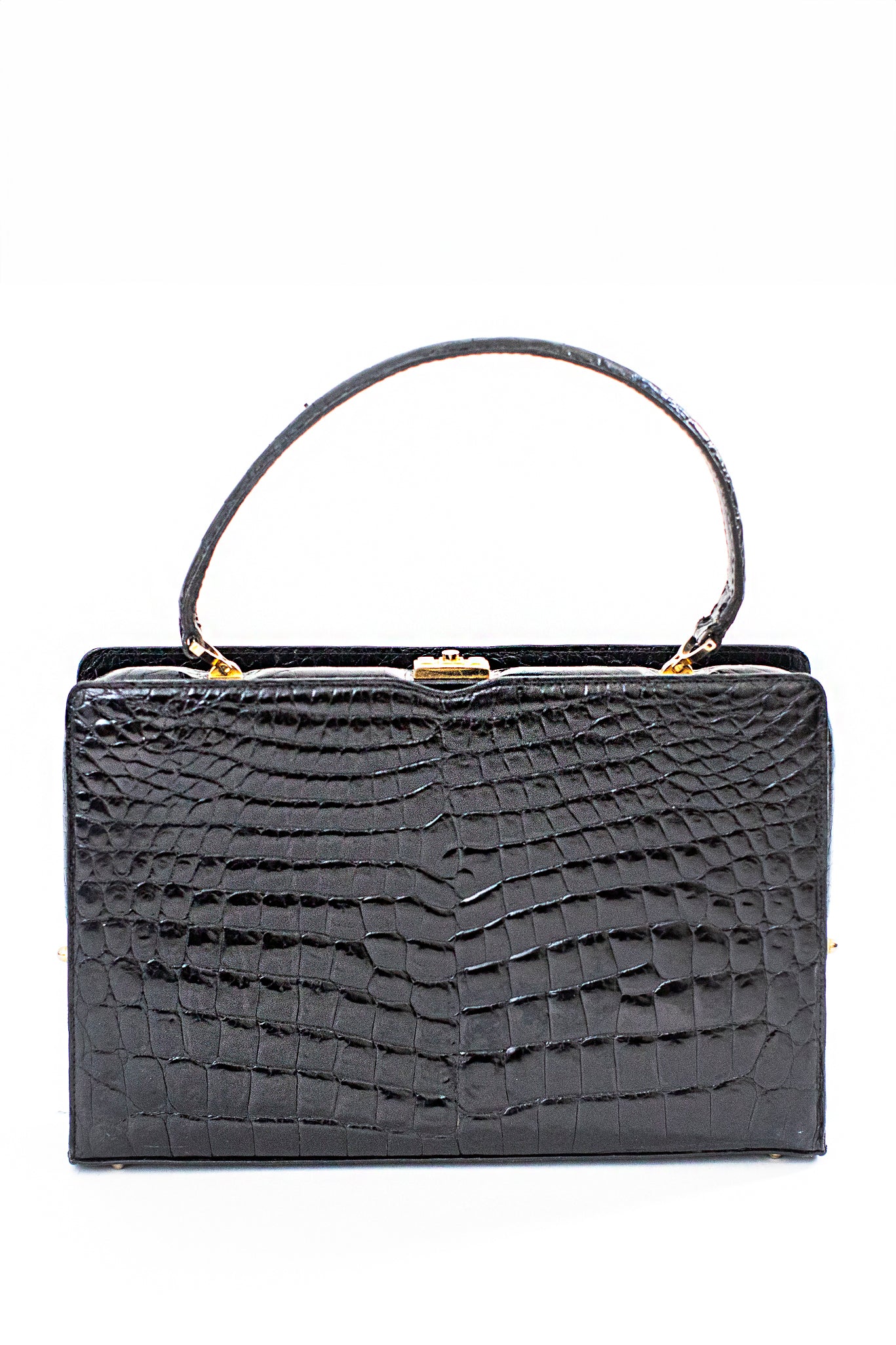 Vintage Black Crocodile Bag
