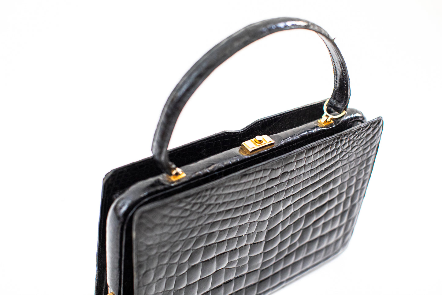 Vintage Black Crocodile Bag