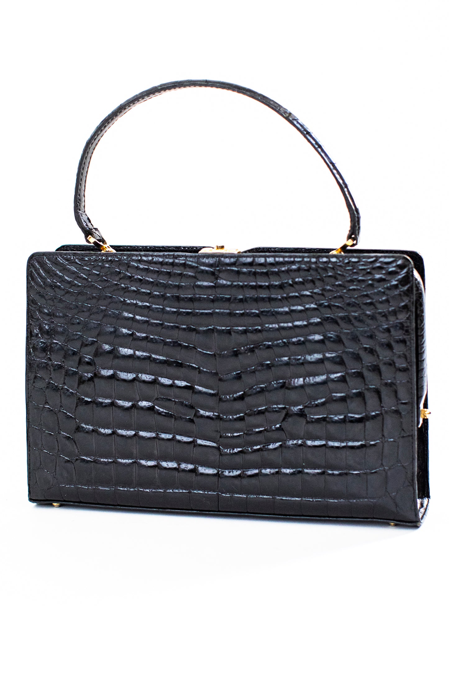 Vintage Black Crocodile Bag