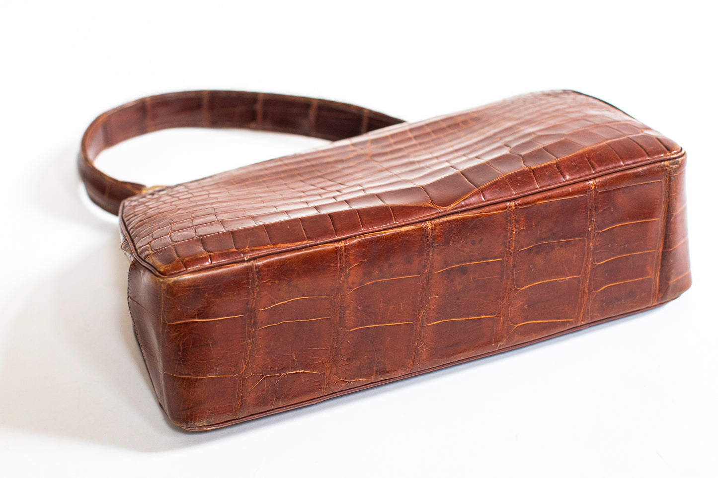 Vintage 40's Brown Croc Bag