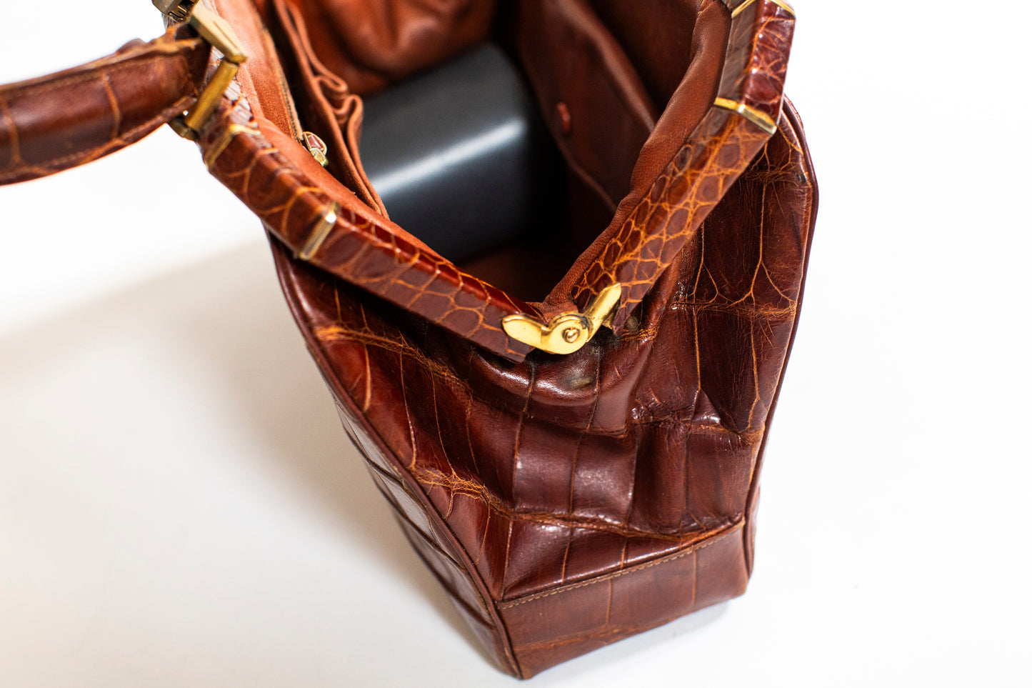 Vintage 40's Brown Croc Bag