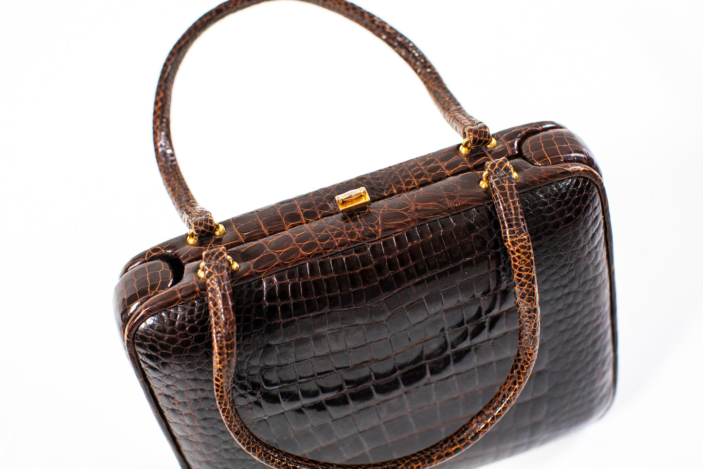 Vintage Brown Crocodile Bag
