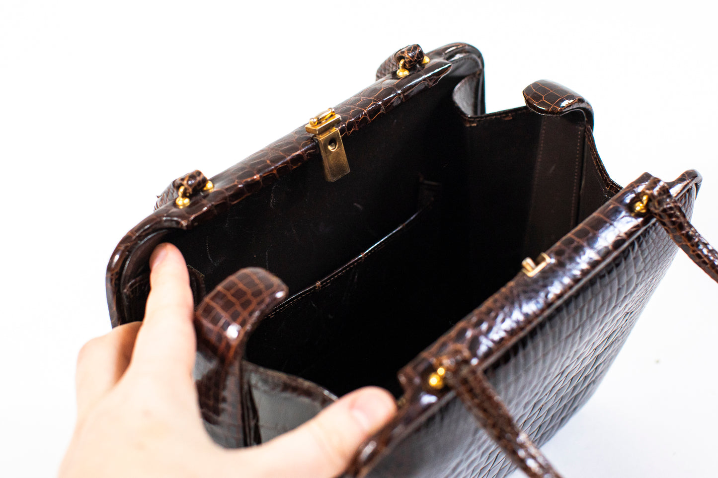Vintage Brown Crocodile Bag