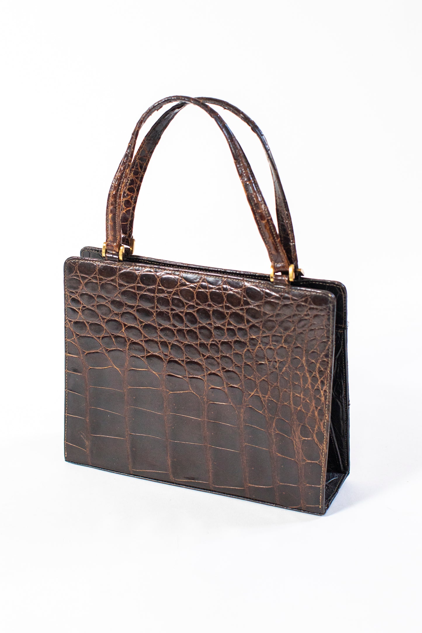 Vintage 60's Brown Croc Bag
