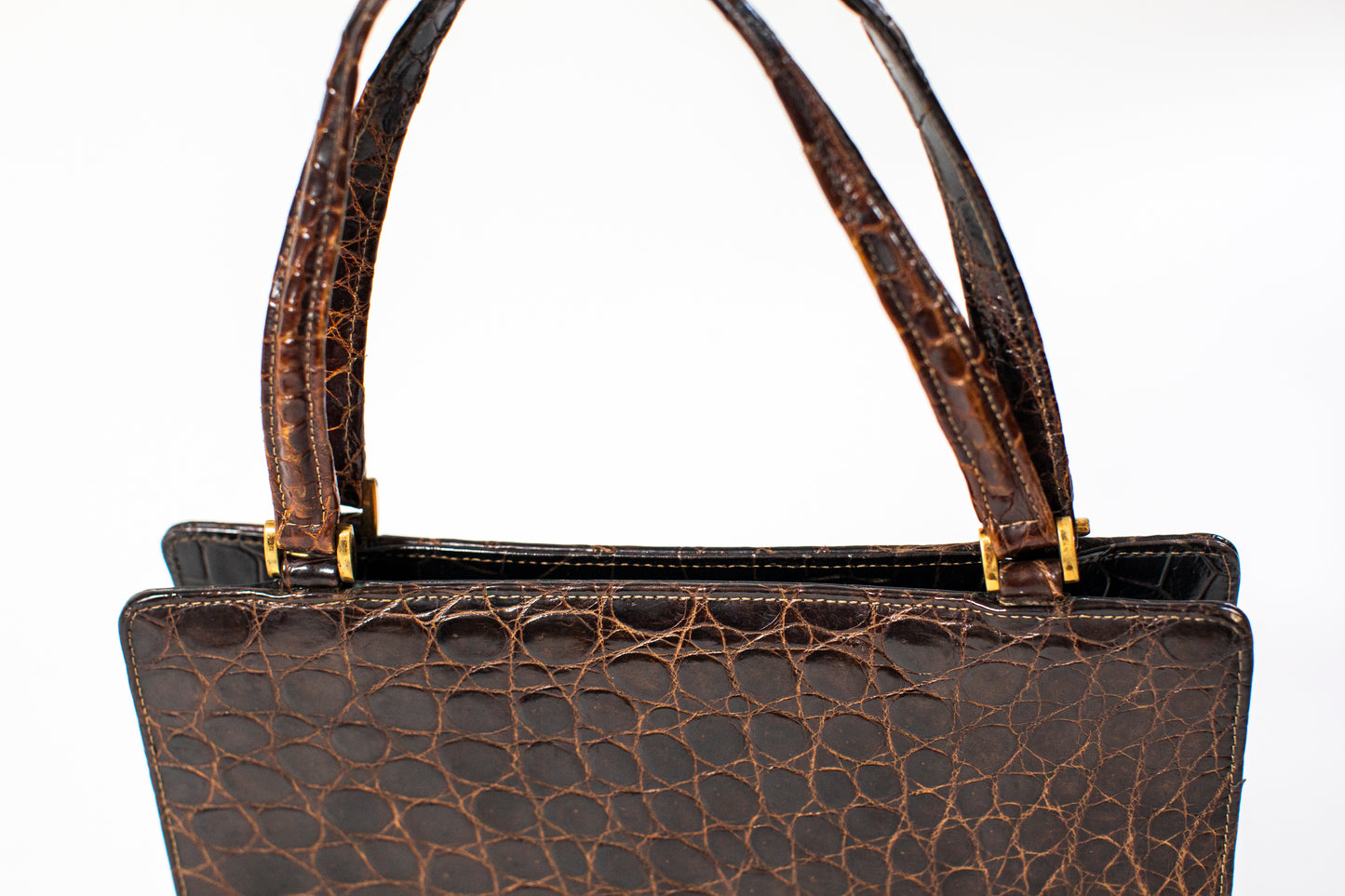 Vintage 60's Brown Croc Bag
