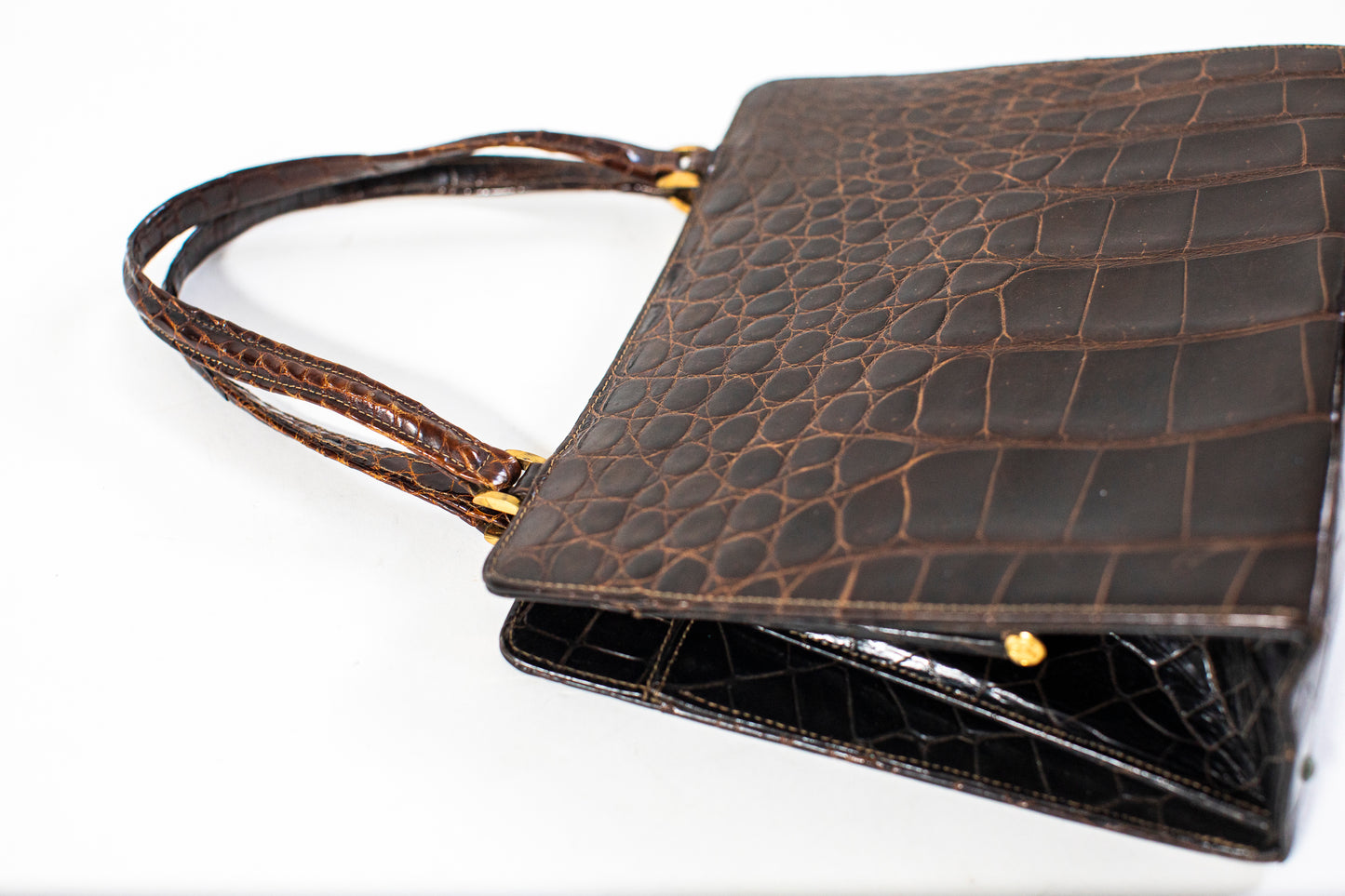 Vintage 60's Brown Croc Bag