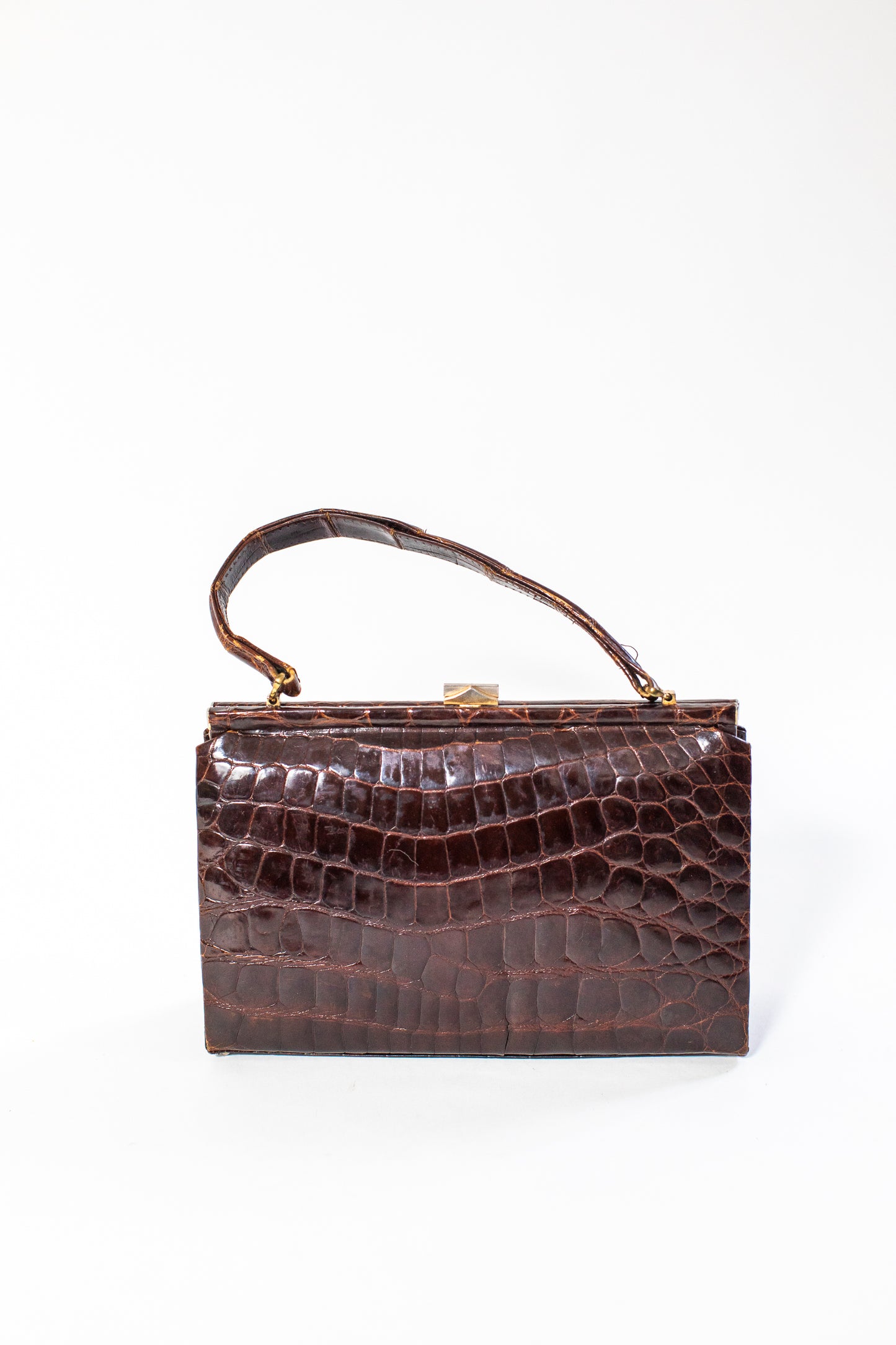 Vintage Brown Crocodile Handbag