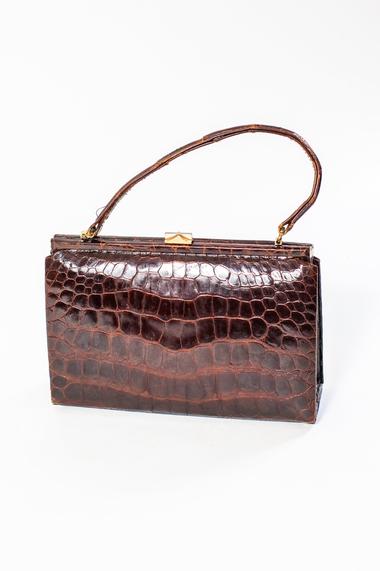 Vintage Brown Crocodile Handbag