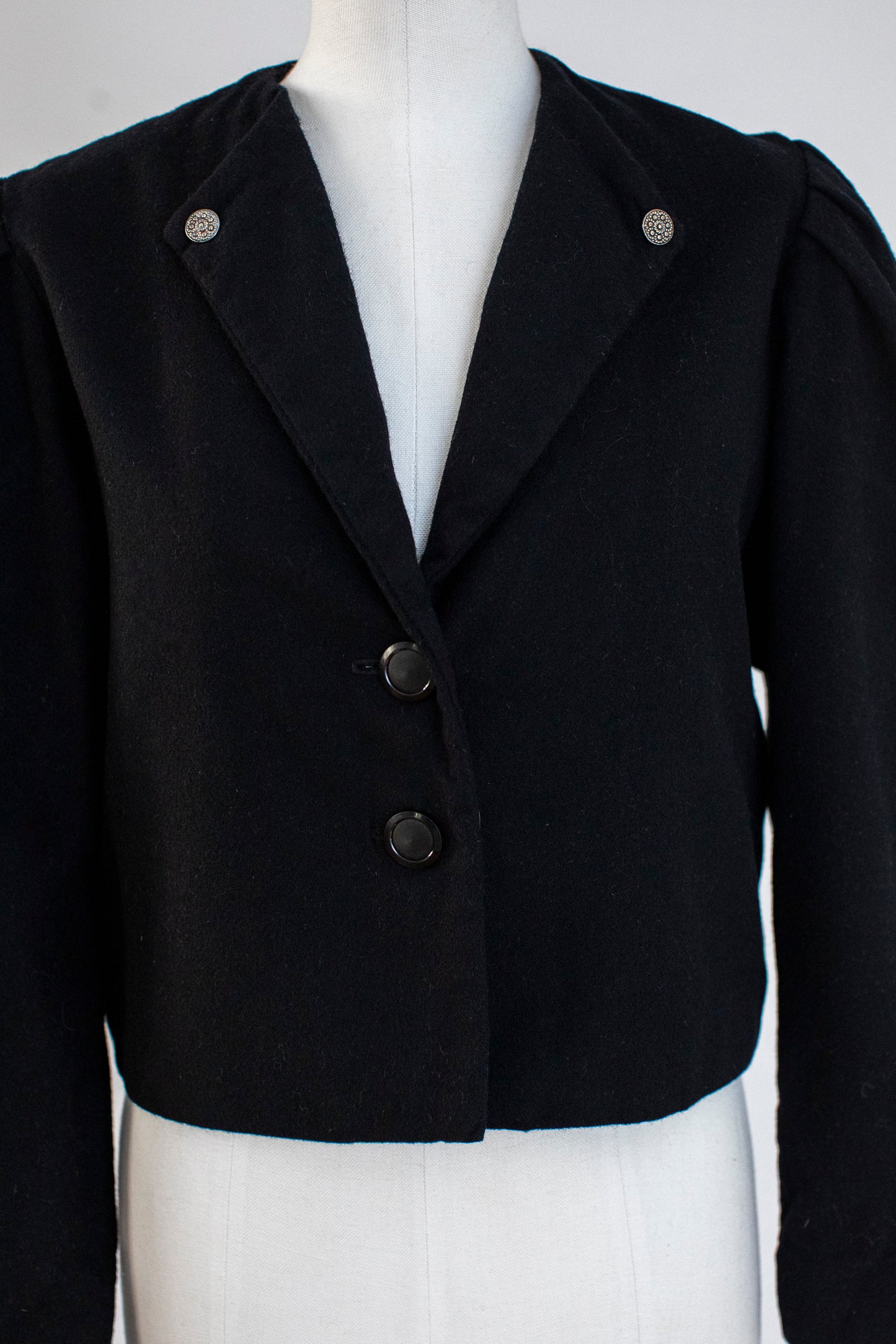 Vintage Austrian Black Wool Blazer Size S