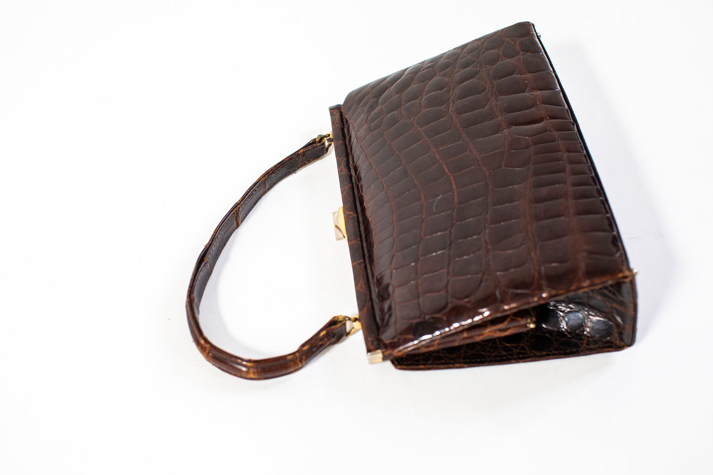 Vintage Brown Crocodile Handbag