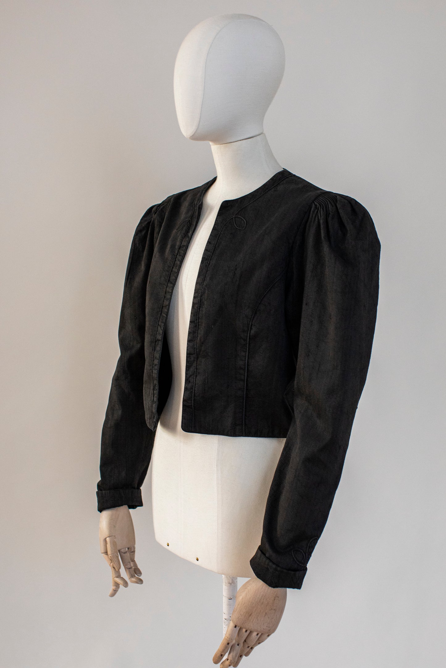 Vintage Austrian Black Wild Silk Blazer by Sportalm Size XS-S