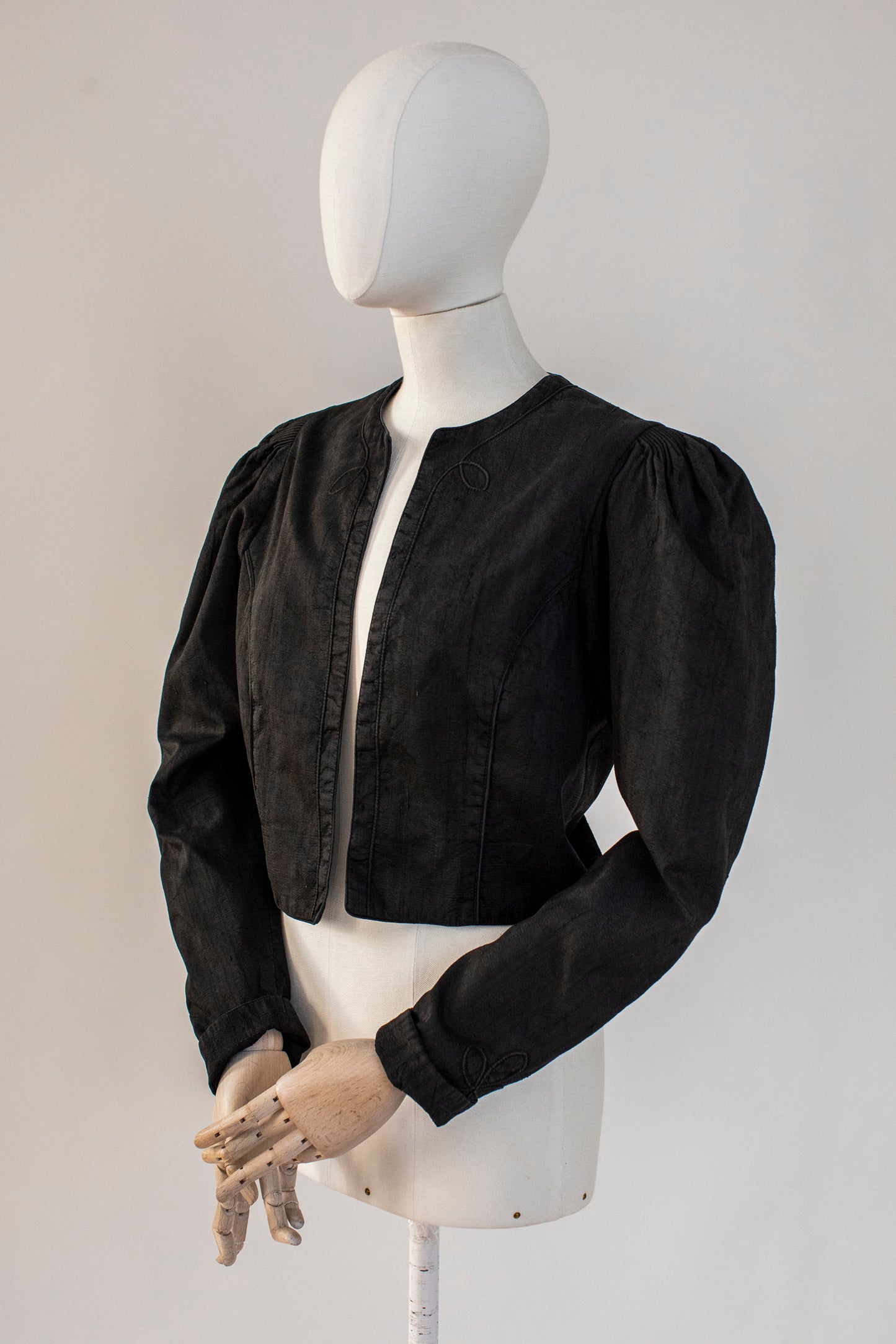 Vintage Austrian Black Wild Silk Blazer by Sportalm Size XS-S