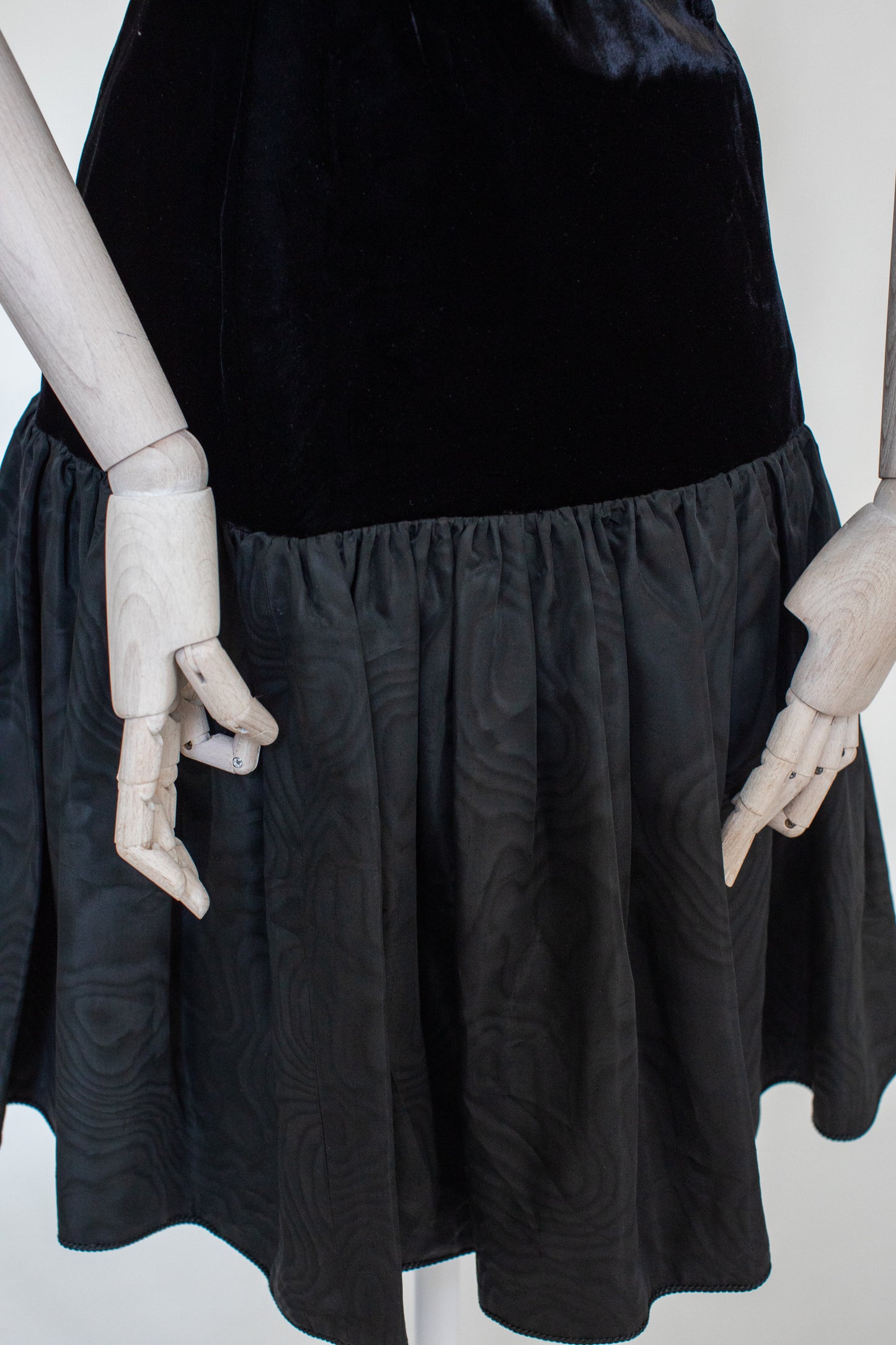 1980s Vintage Black Velvet Evening Dress by Yves Saint Laurent Rive Gauche Size S-M