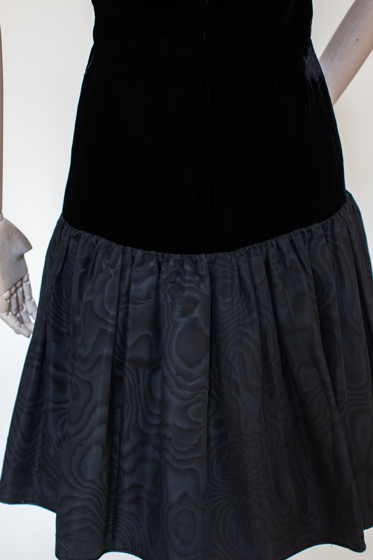 1980s Vintage Black Velvet Evening Dress by Yves Saint Laurent Rive Gauche Size S-M