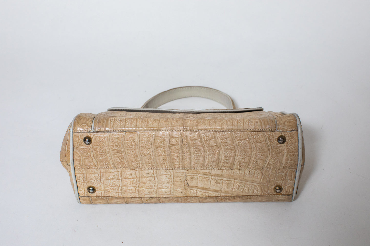 1970 Vintage Large Beige Doctor's Croc Leather Bag