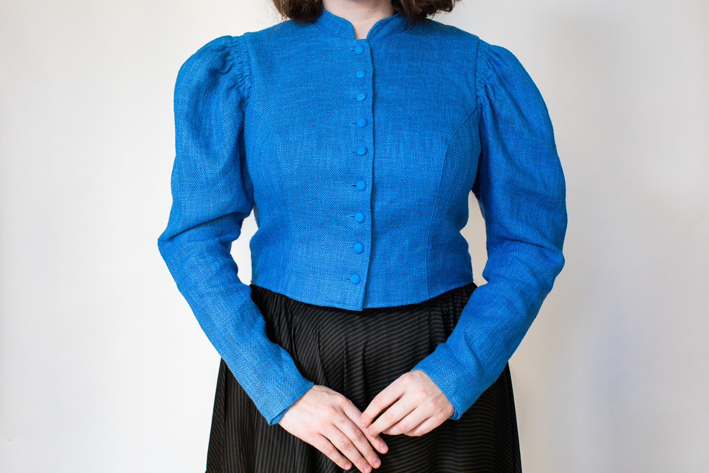 1970s Vintage Blue Austrian Blazer Tracht Size S-M