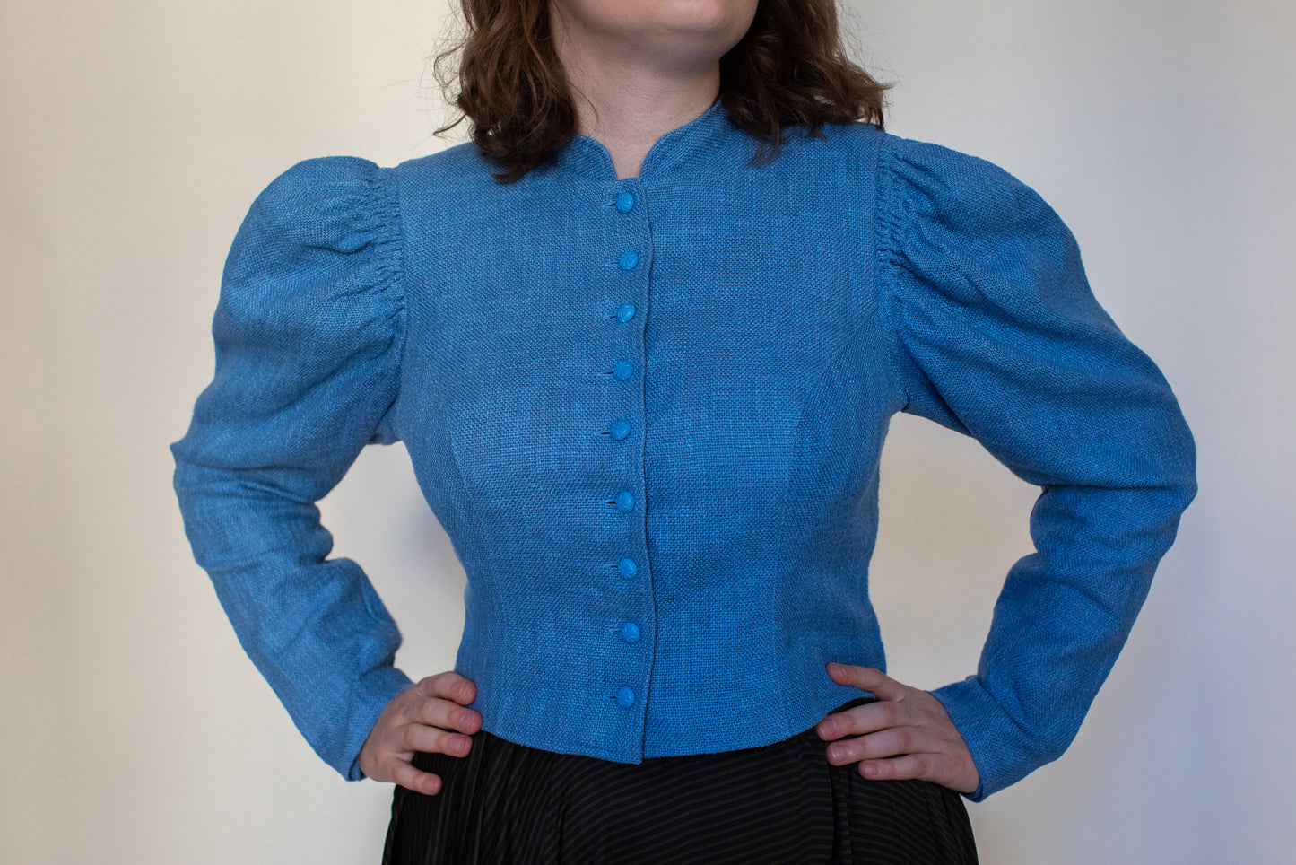1970s Vintage Blue Austrian Blazer Tracht Size S-M