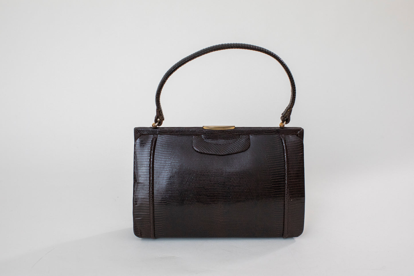 1960 Vintage Brown Snake Leather Handbag