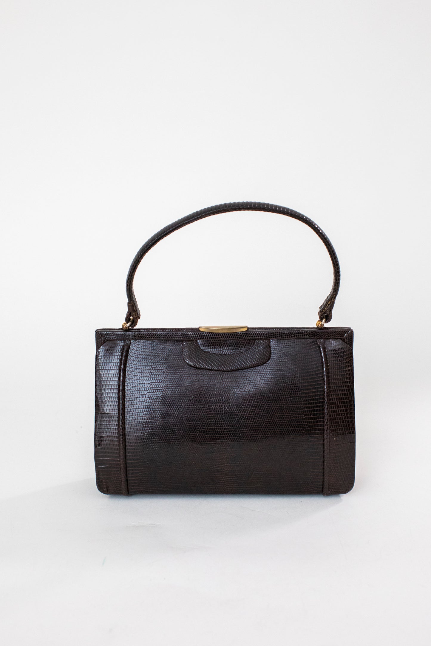 1960 Vintage Brown Snake Leather Handbag