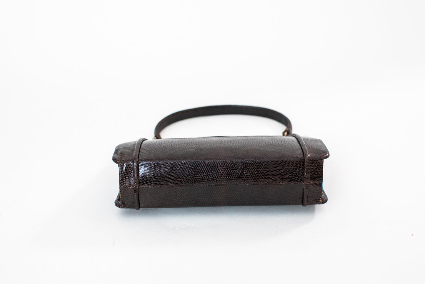 1960 Vintage Brown Snake Leather Handbag
