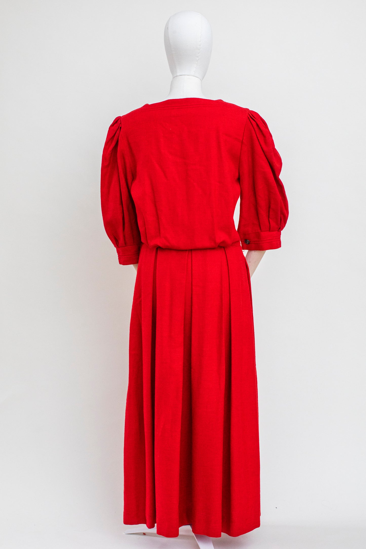 1980's Vintage Winter Austrian Red Dirndl Dress - Size M-L