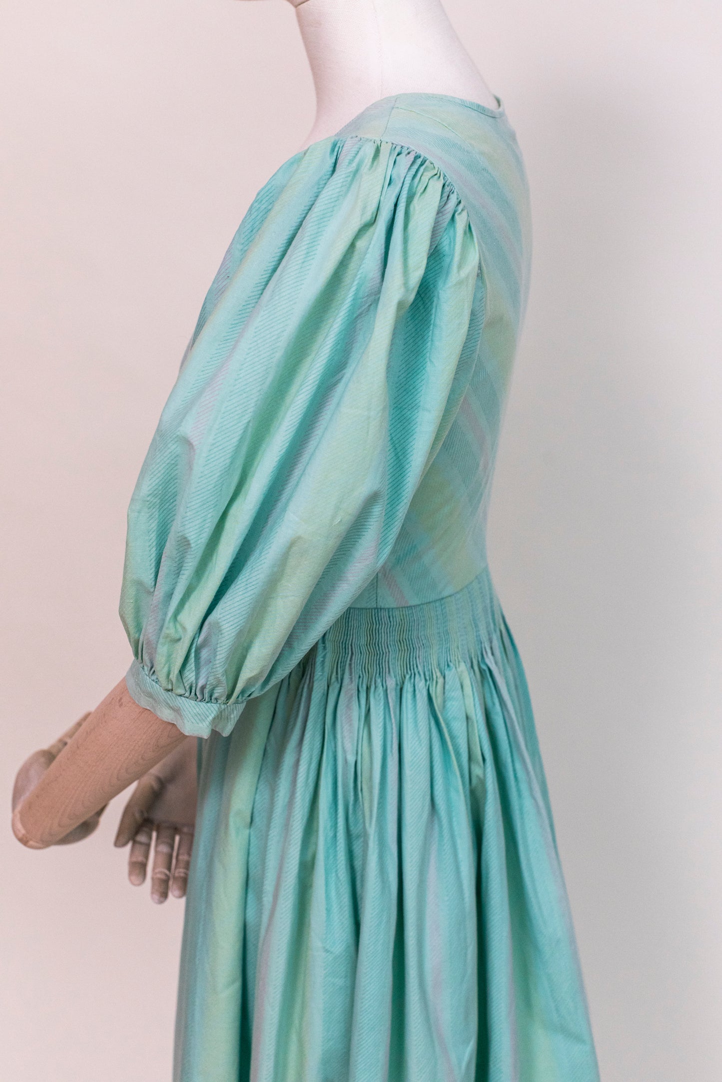 1970's Vintage Austrian Apron Blue Cotton Dress - Size XXS/XS