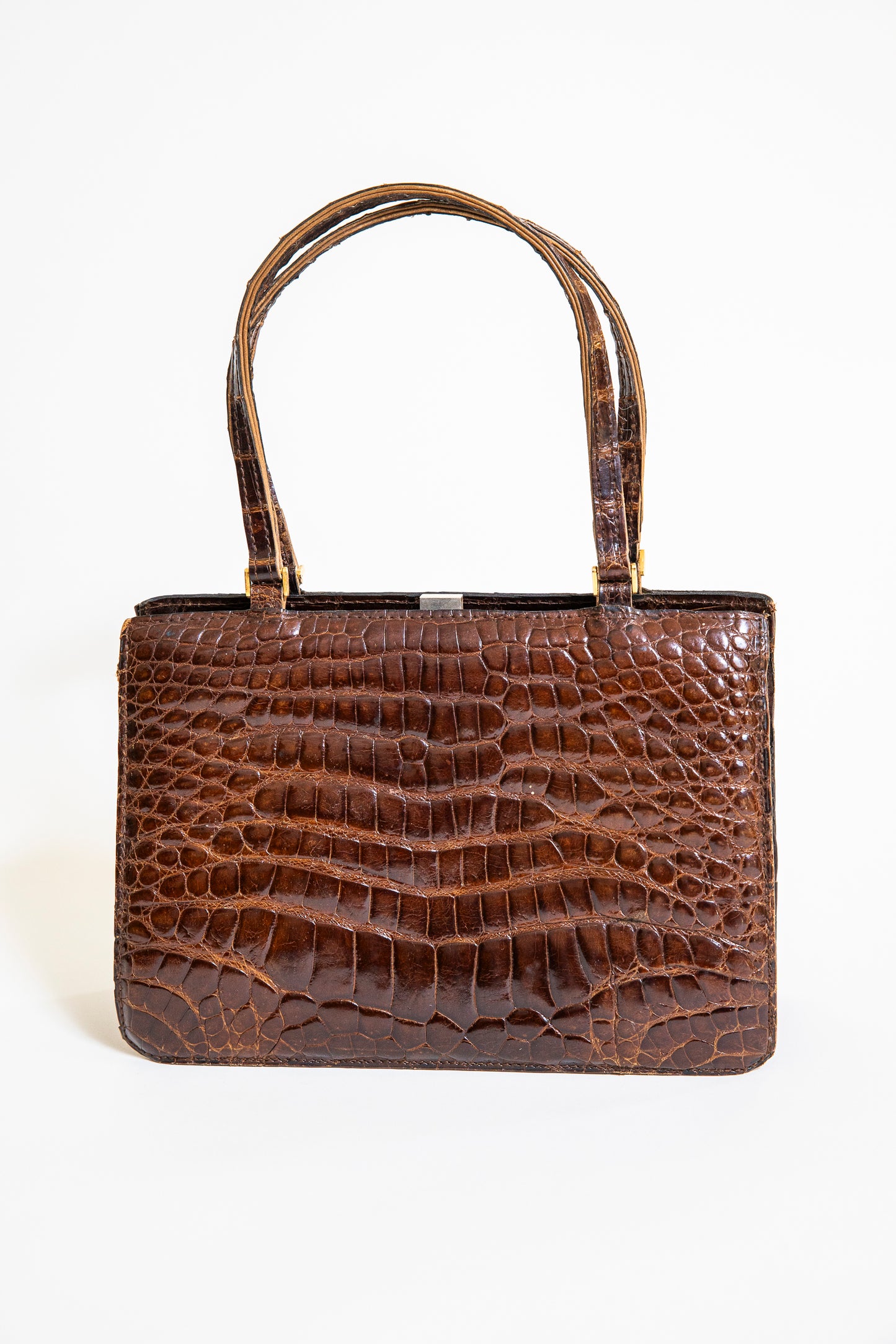Vintage Caramel Brown Crocodile Bag