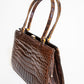 Vintage Caramel Brown Crocodile Bag