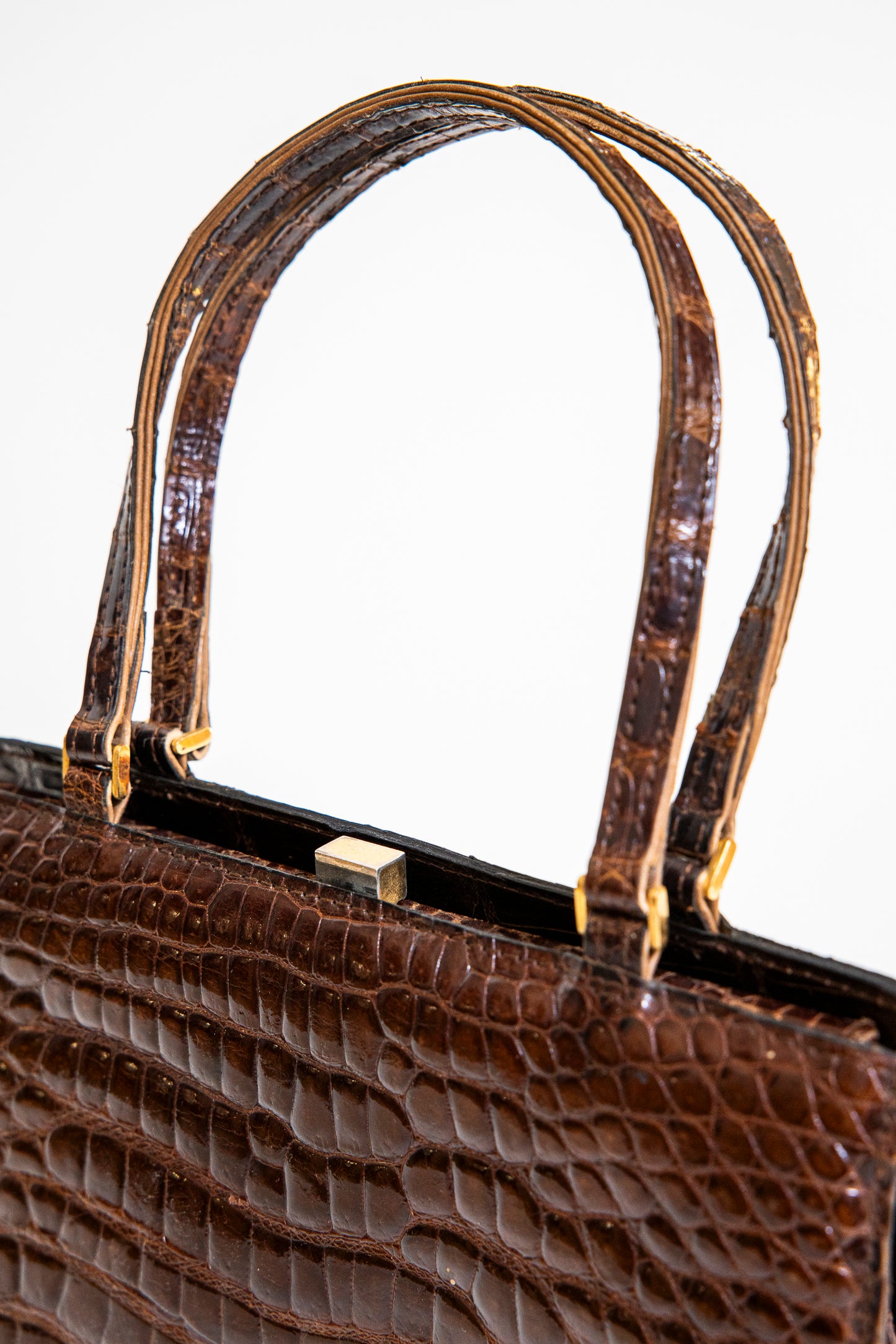 Vintage Caramel Brown Crocodile Bag