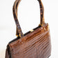 Vintage Caramel Brown Crocodile Bag