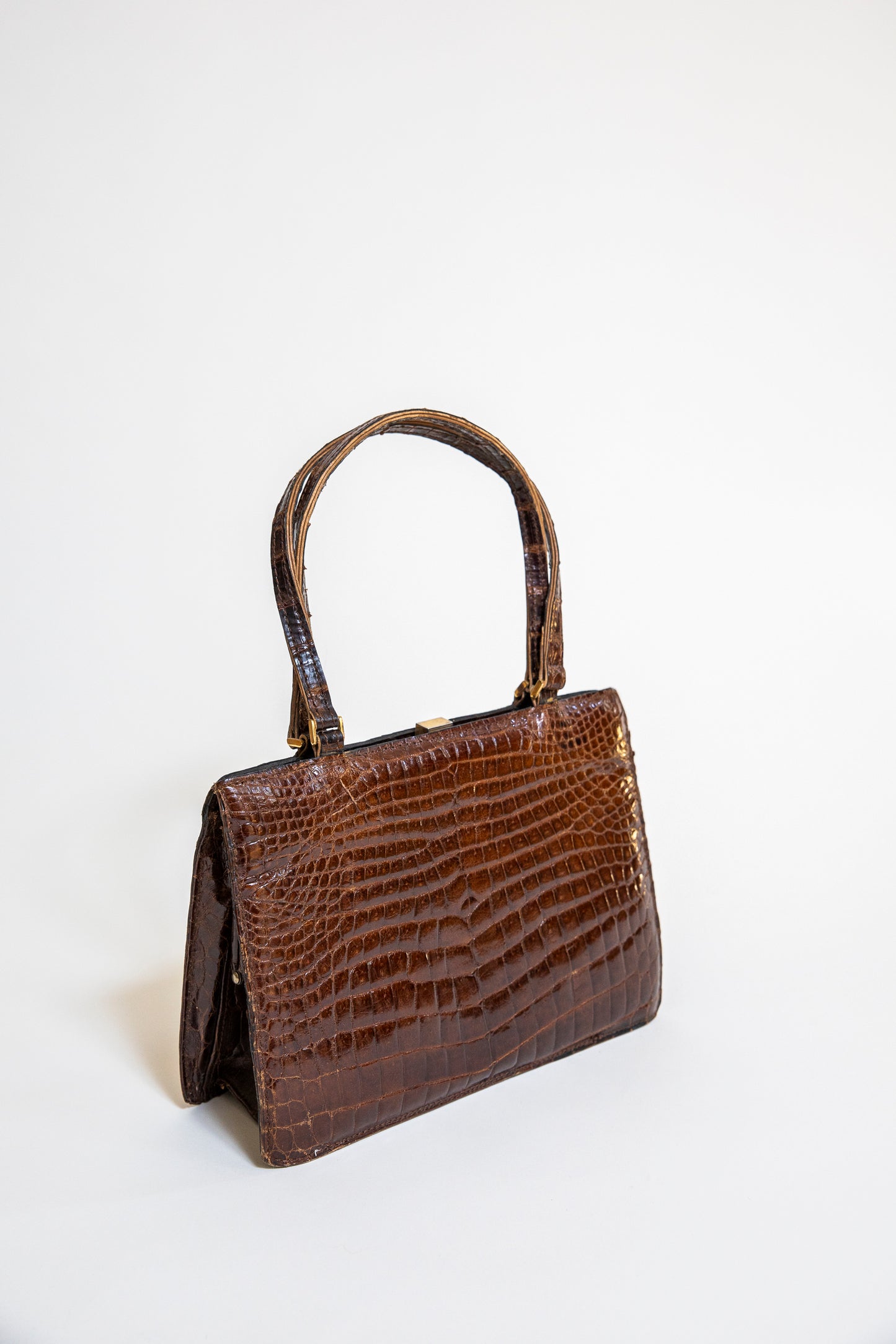 Vintage Caramel Brown Crocodile Bag