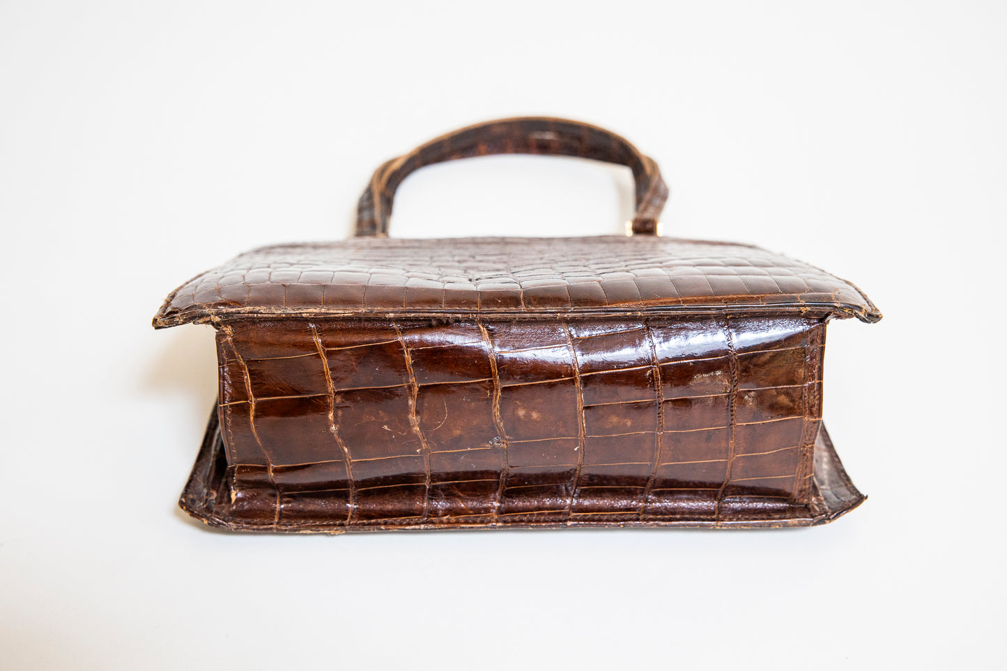 Vintage Caramel Brown Crocodile Bag