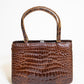 Vintage Caramel Brown Crocodile Bag