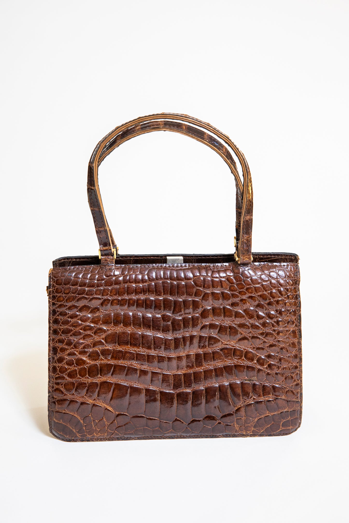 Vintage Caramel Brown Crocodile Bag