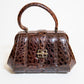Vintage Brown Alligator Purse with a Buckle