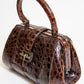 Vintage Brown Alligator Purse with a Buckle