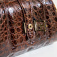 Vintage Brown Alligator Purse with a Buckle