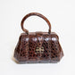 Vintage Brown Alligator Purse with a Buckle