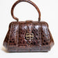 Vintage Brown Alligator Purse with a Buckle