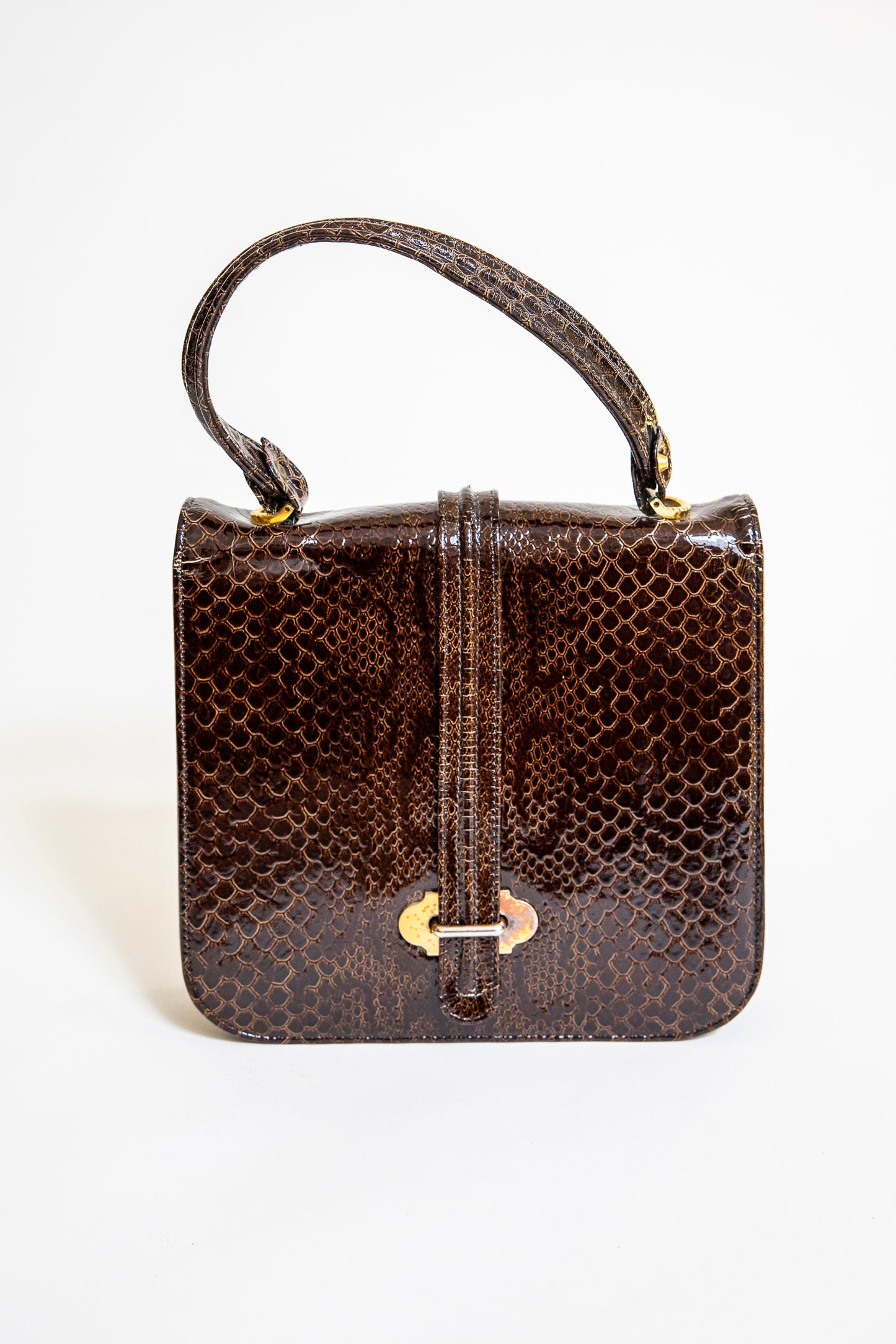Vintage Brown Snake Leather Purse