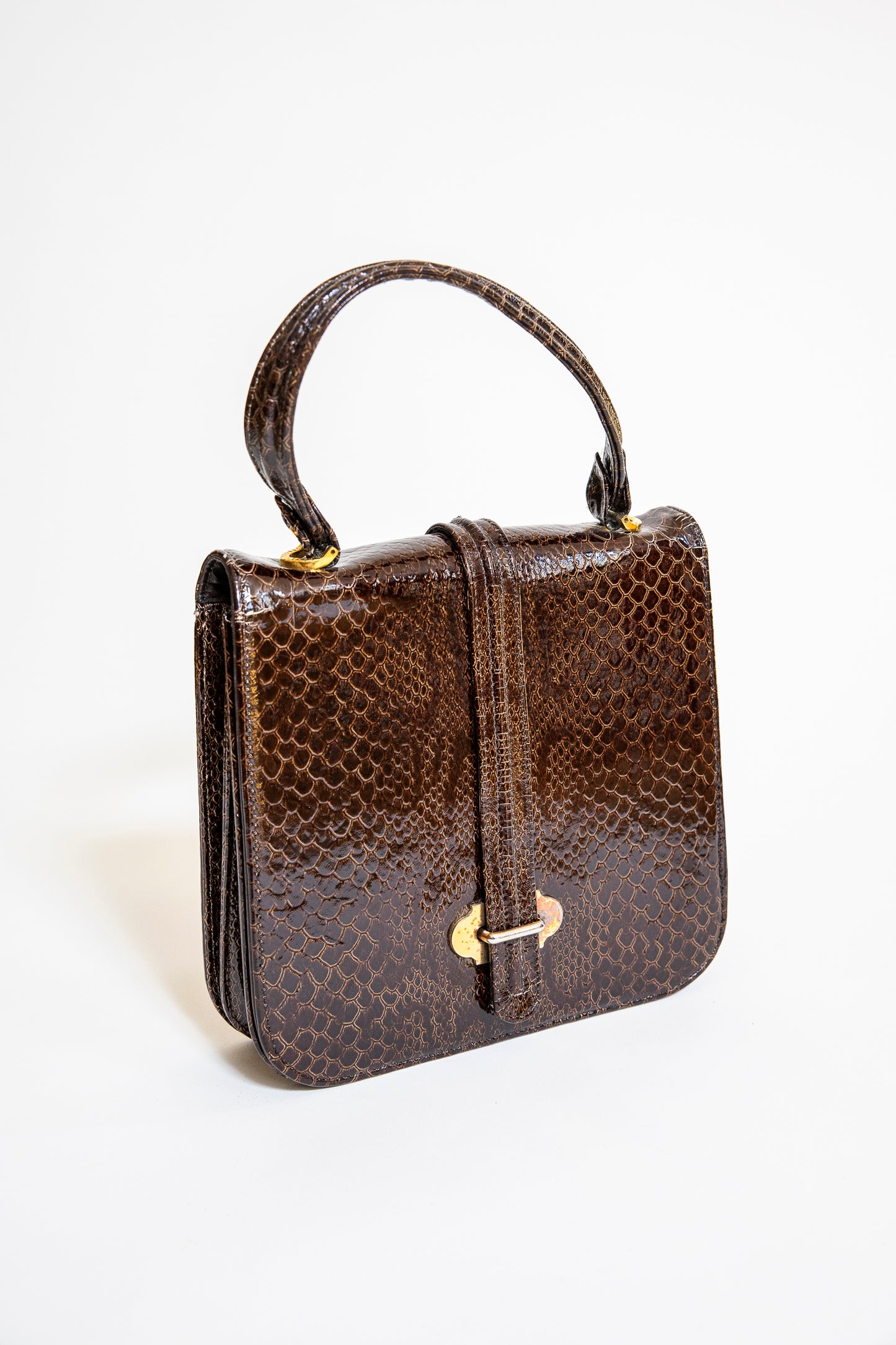 Vintage Brown Snake Leather Purse
