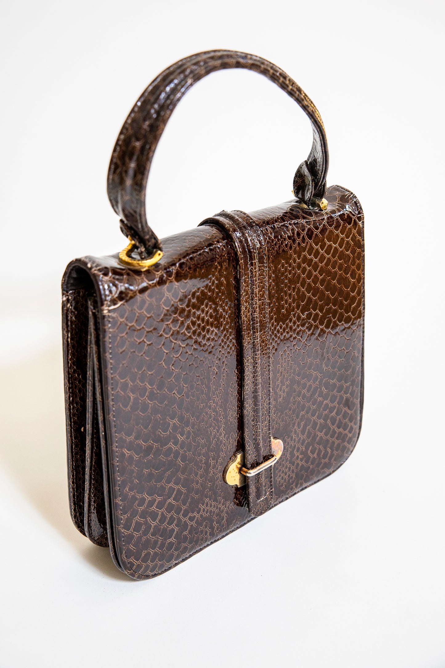 Vintage Brown Snake Leather Purse