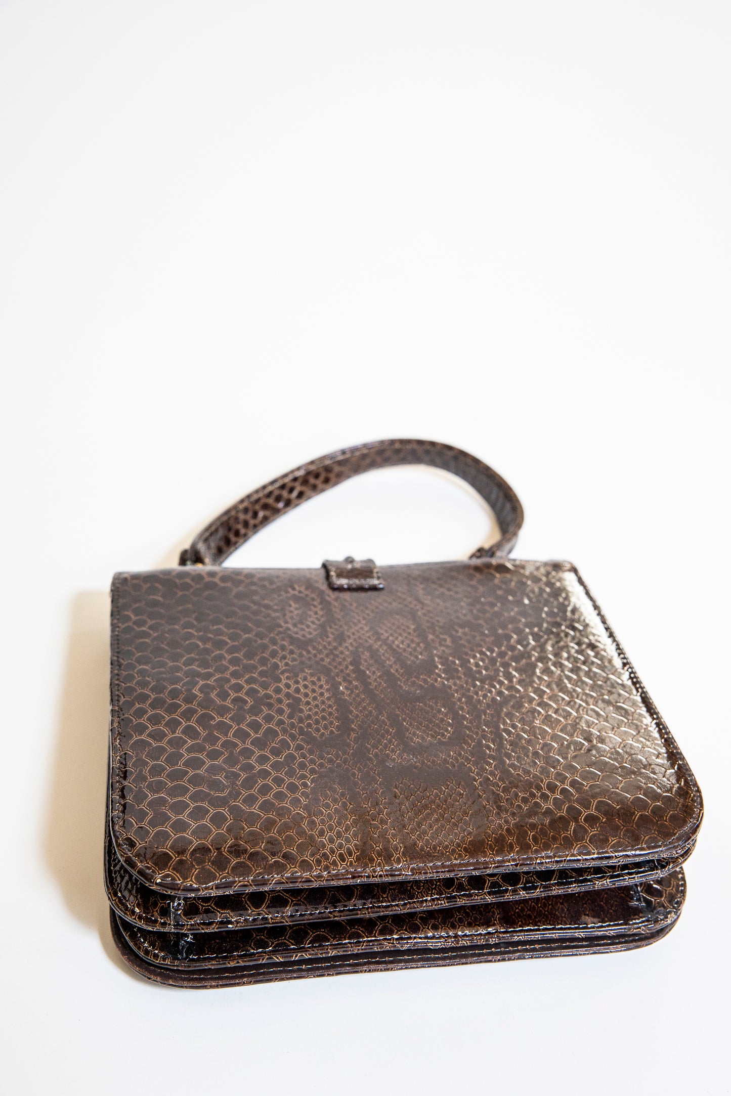 Vintage Brown Snake Leather Purse