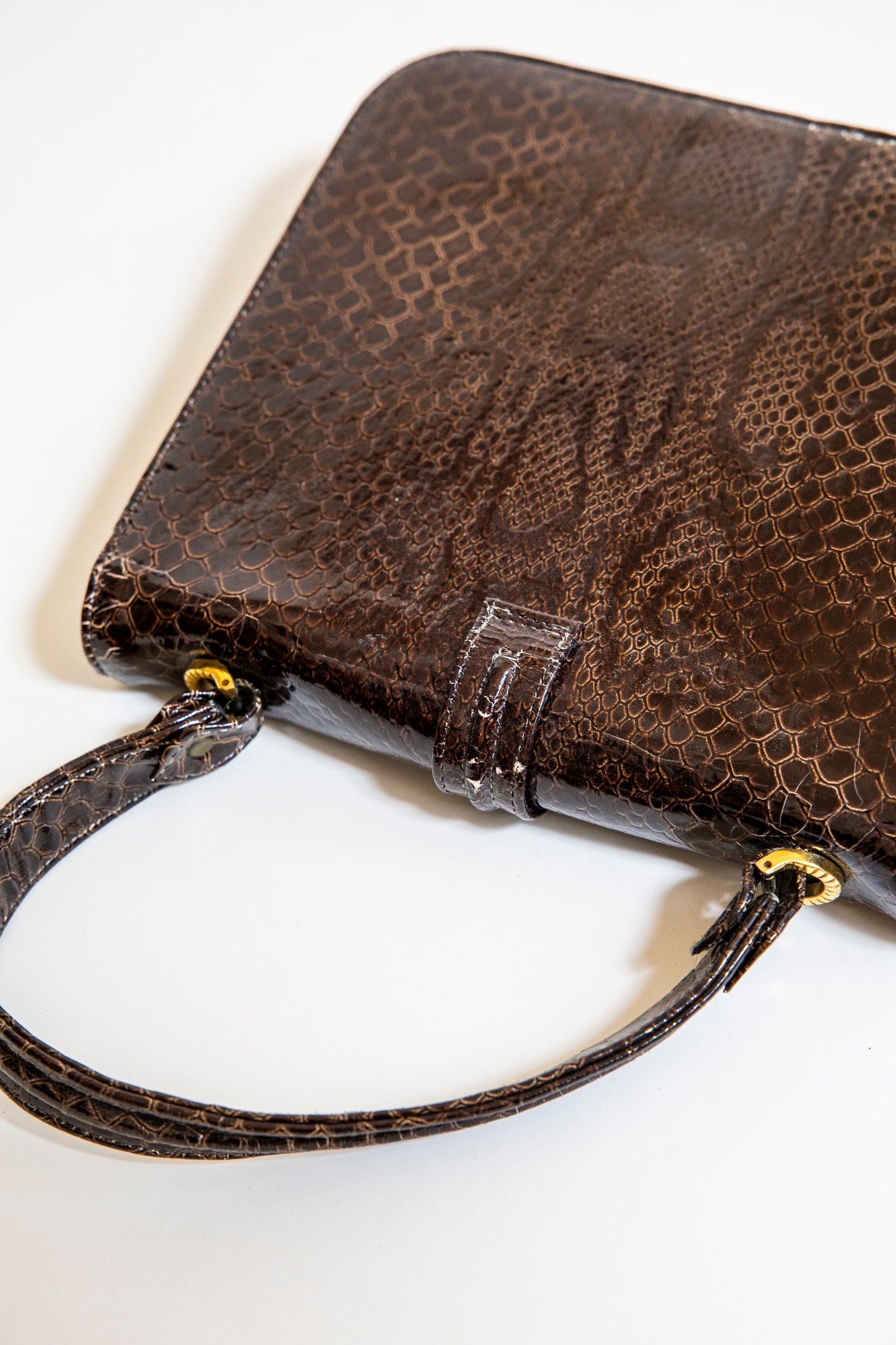 Vintage Brown Snake Leather Purse