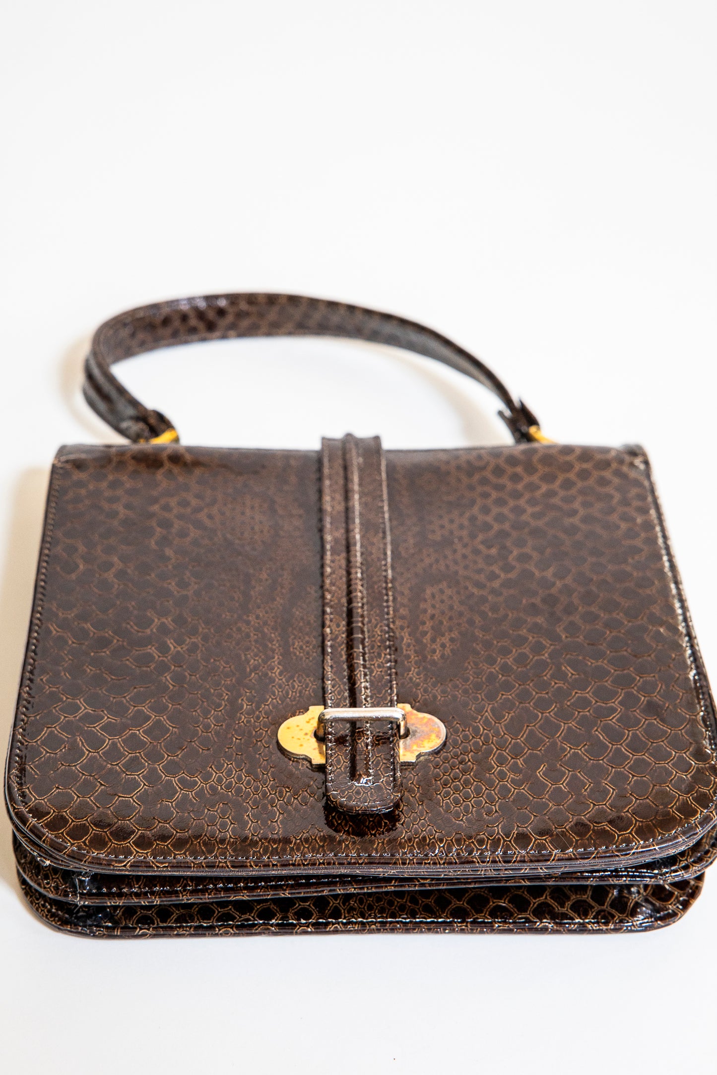 Vintage Brown Snake Leather Purse