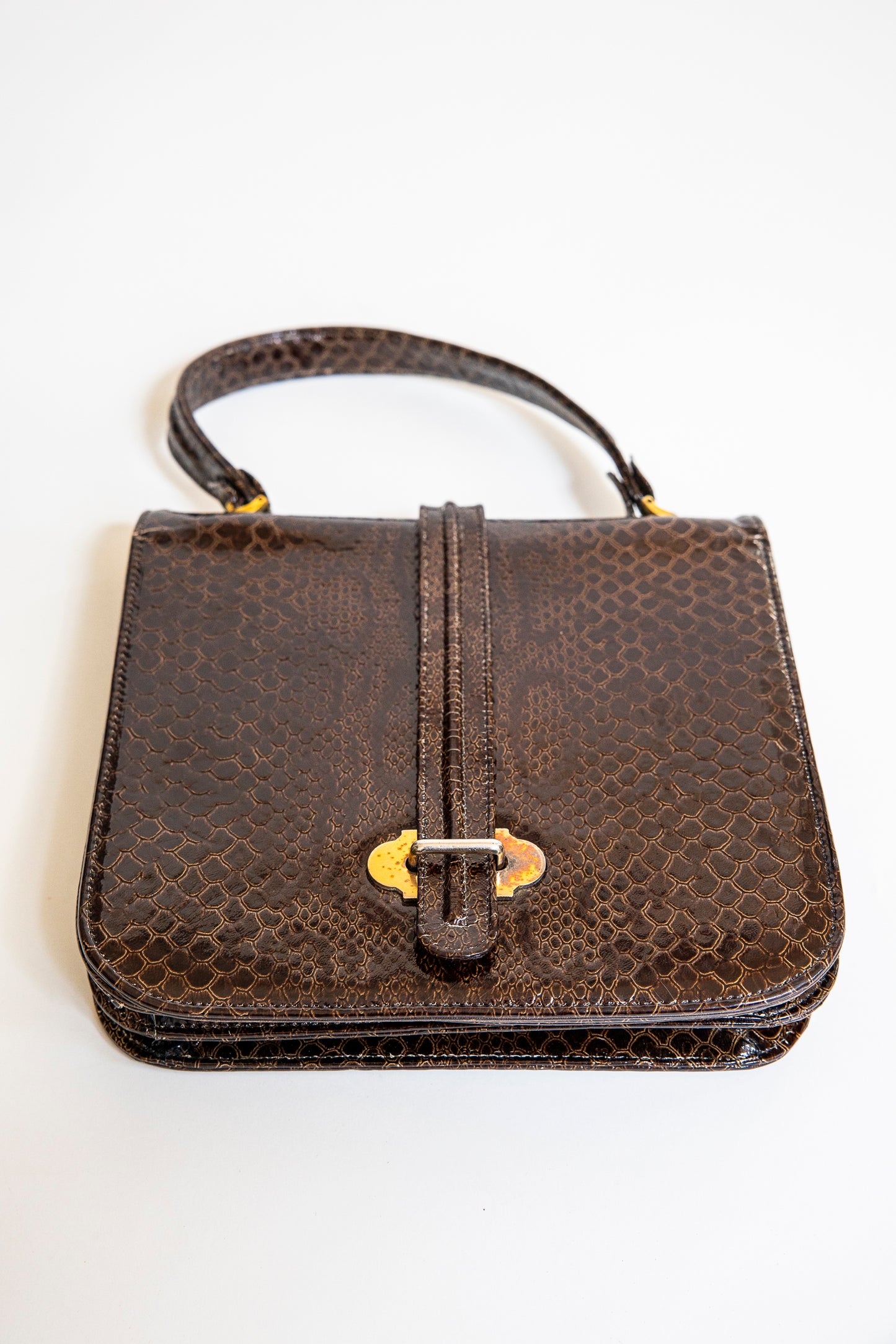 Vintage Brown Snake Leather Purse