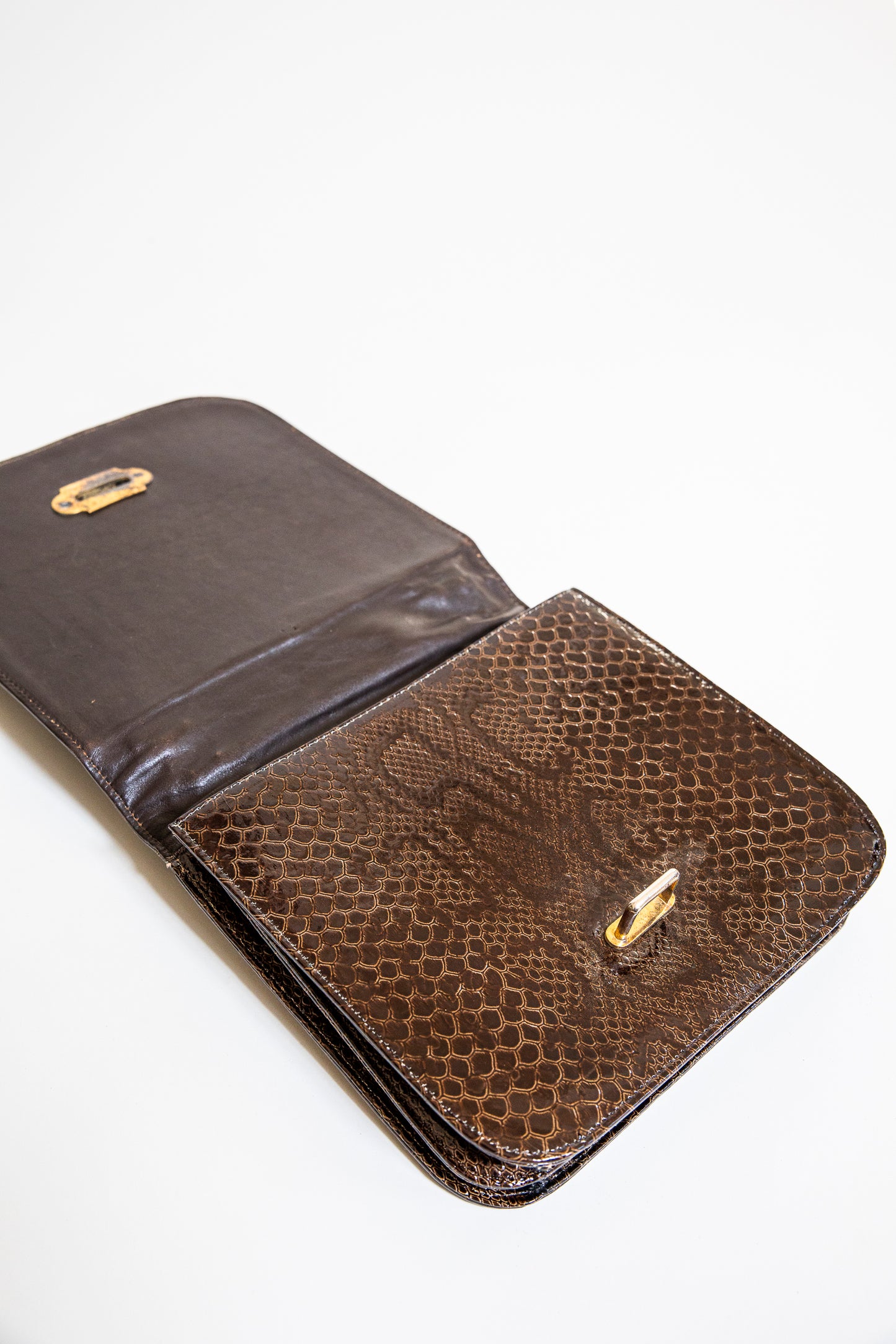 Vintage Brown Snake Leather Purse