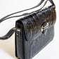 Vintage Black Caiman Shoulder Bag